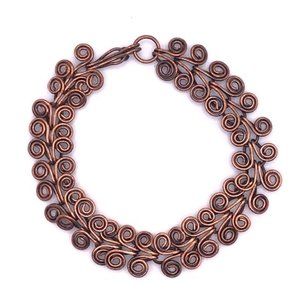 Handmade Egyptian Coil Link Bracelet in Copper